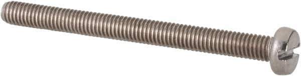 Value Collection - M3x0.50 Metric Coarse, 35mm Length Under Head Slotted Drive Machine Screw - Fillister Head, Grade 18-8 & A2 Stainless Steel, Uncoated, Without Washer - USA Tool & Supply