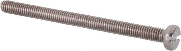 Value Collection - M3x0.50 Metric Coarse, 40mm Length Under Head Slotted Drive Machine Screw - Fillister Head, Grade 18-8 & A2 Stainless Steel, Uncoated, Without Washer - USA Tool & Supply