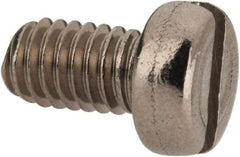 Value Collection - M3.5x0.60 Metric Coarse, 6mm Length Under Head Slotted Drive Machine Screw - Fillister Head, Grade 18-8 & A2 Stainless Steel, Uncoated, Without Washer - USA Tool & Supply