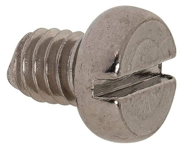 Value Collection - M4x0.70 Metric Coarse, 5mm Length Under Head Slotted Drive Machine Screw - Fillister Head, Grade 18-8 & A2 Stainless Steel, Uncoated, Without Washer - USA Tool & Supply