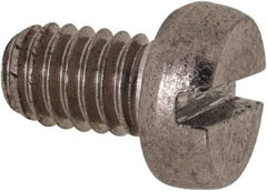 Value Collection - M4x0.70 Metric Coarse, 6mm Length Under Head Slotted Drive Machine Screw - Fillister Head, Grade 18-8 & A2 Stainless Steel, Uncoated, Without Washer - USA Tool & Supply