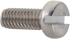 Value Collection - M4x0.70 Metric Coarse, 10mm Length Under Head Slotted Drive Machine Screw - Fillister Head, Grade 18-8 & A2 Stainless Steel, Uncoated, Without Washer - USA Tool & Supply