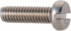 Value Collection - M4x0.70 Metric Coarse, 14mm Length Under Head Slotted Drive Machine Screw - Fillister Head, Grade 18-8 & A2 Stainless Steel, Uncoated, Without Washer - USA Tool & Supply