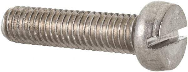 Value Collection - M5x0.80 Metric Coarse, 20mm Length Under Head Slotted Drive Machine Screw - Fillister Head, Grade 18-8 & A2 Stainless Steel, Uncoated, Without Washer - USA Tool & Supply