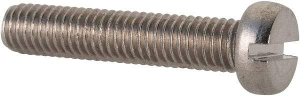 Value Collection - M5x0.80 Metric Coarse, 25mm Length Under Head Slotted Drive Machine Screw - Fillister Head, Grade 18-8 & A2 Stainless Steel, Uncoated, Without Washer - USA Tool & Supply