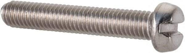 Value Collection - M5x0.80 Metric Coarse, 30mm Length Under Head Slotted Drive Machine Screw - Fillister Head, Grade 18-8 & A2 Stainless Steel, Uncoated, Without Washer - USA Tool & Supply