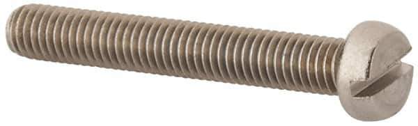 Value Collection - M5x0.80 Metric Coarse, 35mm Length Under Head Slotted Drive Machine Screw - Fillister Head, Grade 18-8 & A2 Stainless Steel, Uncoated, Without Washer - USA Tool & Supply