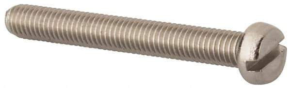 Value Collection - M5x0.80 Metric Coarse, 40mm Length Under Head Slotted Drive Machine Screw - Fillister Head, Grade 18-8 & A2 Stainless Steel, Uncoated, Without Washer - USA Tool & Supply