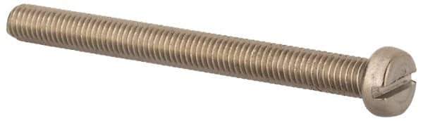 Value Collection - M5x0.80 Metric Coarse, 55mm Length Under Head Slotted Drive Machine Screw - Fillister Head, Grade 18-8 & A2 Stainless Steel, Uncoated, Without Washer - USA Tool & Supply