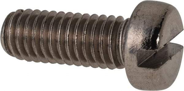 Value Collection - M6x1.00 Metric Coarse, 16mm Length Under Head Slotted Drive Machine Screw - Fillister Head, Grade 18-8 & A2 Stainless Steel, Uncoated, Without Washer - USA Tool & Supply