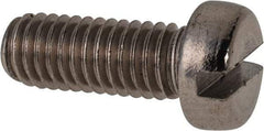 Value Collection - M6x1.00 Metric Coarse, 16mm Length Under Head Slotted Drive Machine Screw - Fillister Head, Grade 18-8 & A2 Stainless Steel, Uncoated, Without Washer - USA Tool & Supply