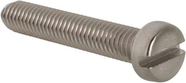 Value Collection - M6x1.00 Metric Coarse, 35mm Length Under Head Slotted Drive Machine Screw - Fillister Head, Grade 18-8 & A2 Stainless Steel, Uncoated, Without Washer - USA Tool & Supply
