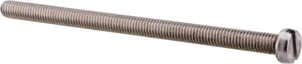 Value Collection - M6x1.00 Metric Coarse, 100mm Length Under Head Slotted Drive Machine Screw - Fillister Head, Grade 18-8 & A2 Stainless Steel, Uncoated, Without Washer - USA Tool & Supply