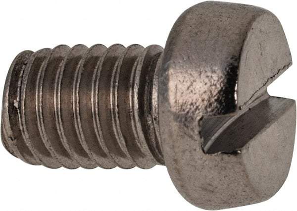 Value Collection - M8x1.25 Metric Coarse, 12mm Length Under Head Slotted Drive Machine Screw - Fillister Head, Grade 18-8 & A2 Stainless Steel, Uncoated, Without Washer - USA Tool & Supply