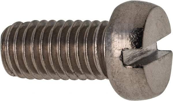 Value Collection - M8x1.25 Metric Coarse, 16mm Length Under Head Slotted Drive Machine Screw - Fillister Head, Grade 18-8 & A2 Stainless Steel, Uncoated, Without Washer - USA Tool & Supply