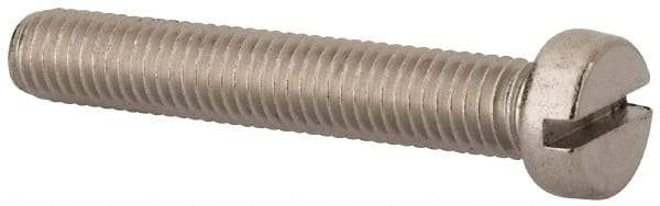 Value Collection - M8x1.25 Metric Coarse, 50mm Length Under Head Slotted Drive Machine Screw - Fillister Head, Grade 18-8 & A2 Stainless Steel, Uncoated, Without Washer - USA Tool & Supply