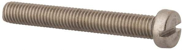 Value Collection - M8x1.25 Metric Coarse, 60mm Length Under Head Slotted Drive Machine Screw - Fillister Head, Grade 18-8 & A2 Stainless Steel, Uncoated, Without Washer - USA Tool & Supply