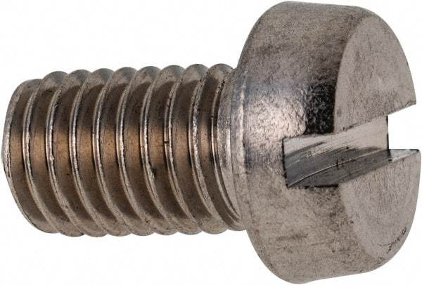 Value Collection - M10x1.50 Metric Coarse, 16mm Length Under Head Slotted Drive Machine Screw - Fillister Head, Grade 18-8 & A2 Stainless Steel, Uncoated, Without Washer - USA Tool & Supply