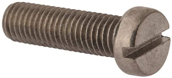 Value Collection - M10x1.50 Metric Coarse, 35mm Length Under Head Slotted Drive Machine Screw - Fillister Head, Grade 18-8 & A2 Stainless Steel, Uncoated, Without Washer - USA Tool & Supply