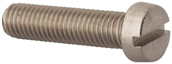 Value Collection - M10x1.50 Metric Coarse, 40mm Length Under Head Slotted Drive Machine Screw - Fillister Head, Grade 18-8 & A2 Stainless Steel, Uncoated, Without Washer - USA Tool & Supply