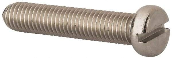 Value Collection - M10x1.50 Metric Coarse, 50mm Length Under Head Slotted Drive Machine Screw - Fillister Head, Grade 18-8 & A2 Stainless Steel, Uncoated, Without Washer - USA Tool & Supply