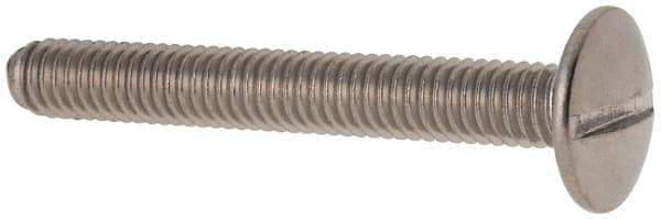 Value Collection - M4x0.70 Metric Coarse, 30mm Length Under Head Slotted Drive Machine Screw - Truss Head, Grade 18-8 & A2 Stainless Steel, Uncoated, Without Washer - USA Tool & Supply