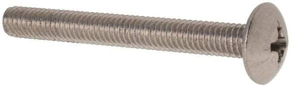 Value Collection - M4x0.70 Metric Coarse, 35mm Length Under Head Slotted Drive Machine Screw - Truss Head, Grade 18-8 & A2 Stainless Steel, Uncoated, Without Washer - USA Tool & Supply