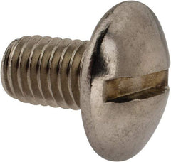 Value Collection - M5x0.80 Metric Coarse, 8mm Length Under Head Slotted Drive Machine Screw - Truss Head, Grade 18-8 & A2 Stainless Steel, Uncoated, Without Washer - USA Tool & Supply