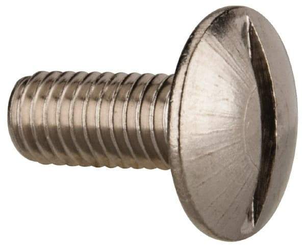 Value Collection - M5x0.80 Metric Coarse, 12mm Length Under Head Slotted Drive Machine Screw - Truss Head, Grade 18-8 & A2 Stainless Steel, Uncoated, Without Washer - USA Tool & Supply