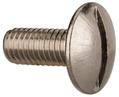 Value Collection - M5x0.80 Metric Coarse, 12mm Length Under Head Slotted Drive Machine Screw - Truss Head, Grade 18-8 & A2 Stainless Steel, Uncoated, Without Washer - USA Tool & Supply