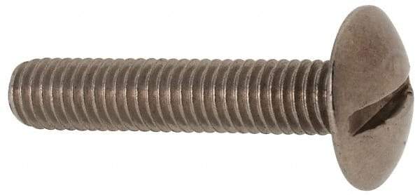Value Collection - M5x0.80 Metric Coarse, 25mm Length Under Head Slotted Drive Machine Screw - Truss Head, Grade 18-8 & A2 Stainless Steel, Uncoated, Without Washer - USA Tool & Supply