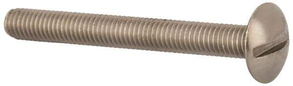 Value Collection - M5x0.80 Metric Coarse, 45mm Length Under Head Slotted Drive Machine Screw - Truss Head, Grade 18-8 & A2 Stainless Steel, Uncoated, Without Washer - USA Tool & Supply