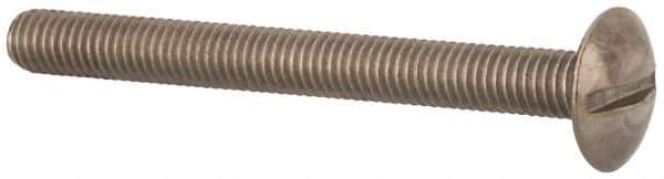 Value Collection - M5x0.80 Metric Coarse, 50mm Length Under Head Slotted Drive Machine Screw - Truss Head, Grade 18-8 & A2 Stainless Steel, Uncoated, Without Washer - USA Tool & Supply