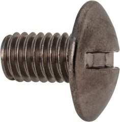 Value Collection - M6x1.00 Metric Coarse, 10mm Length Under Head Slotted Drive Machine Screw - Truss Head, Grade 18-8 & A2 Stainless Steel, Uncoated, Without Washer - USA Tool & Supply