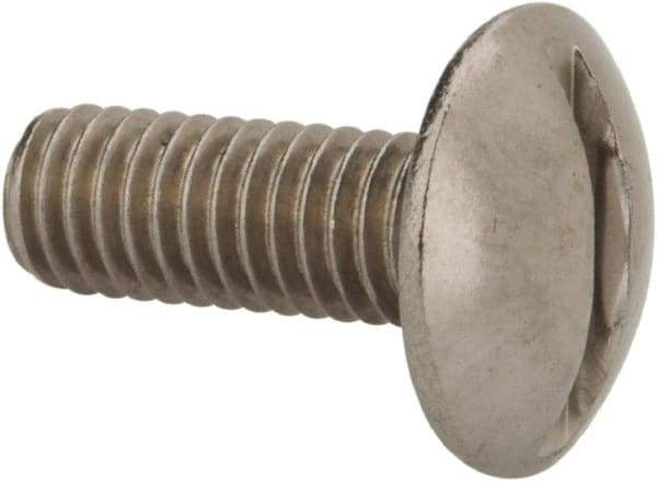 Value Collection - M6x1.00 Metric Coarse, 16mm Length Under Head Slotted Drive Machine Screw - Truss Head, Grade 18-8 & A2 Stainless Steel, Uncoated, Without Washer - USA Tool & Supply