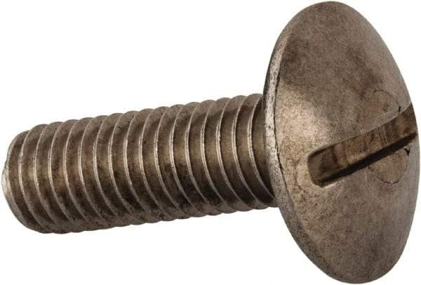 Value Collection - M8x1.25 Metric Coarse, 25mm Length Under Head Slotted Drive Machine Screw - Truss Head, Grade 18-8 & A2 Stainless Steel, Uncoated, Without Washer - USA Tool & Supply