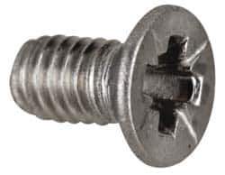 Value Collection - M2x0.40 Metric Coarse, 5mm OAL Pozidriv Drive Machine Screw - Flat Head, Grade 18-8 & A2 Stainless Steel, Uncoated, Without Washer - USA Tool & Supply