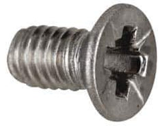 Value Collection - M2.5x0.45 Metric Coarse, 5mm OAL Pozidriv Drive Machine Screw - Flat Head, Grade 18-8 & A2 Stainless Steel, Uncoated, Without Washer - USA Tool & Supply