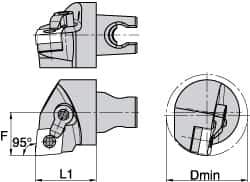 Kennametal - Left Hand Cut, Size KM3225, CN.. Insert Compatiblity, Internal Modular Turning & Profiling Cutting Unit Head - 22mm Ctr to Cutting Edge, 30mm Head Length, Through Coolant, Series Kenloc - USA Tool & Supply