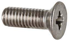 Value Collection - M5x0.80 Metric Coarse, 14mm OAL Pozidriv Drive Machine Screw - Flat Head, Grade 18-8 & A2 Stainless Steel, Uncoated, Without Washer - USA Tool & Supply