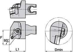 Kennametal - Left Hand Cut, Size KM3225, VN.. Insert Compatiblity, Internal Modular Turning & Profiling Cutting Unit Head - 27mm Ctr to Cutting Edge, 30mm Head Length, Through Coolant, Series Kenloc - USA Tool & Supply
