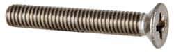 Value Collection - M6x1.00, 40mm OAL Pozidriv Drive Machine Screw - Flat Head, Grade 18-8 & A2 Stainless Steel, Uncoated, Without Washer - USA Tool & Supply