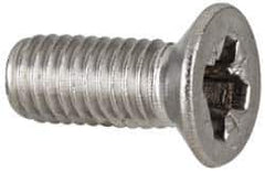 Value Collection - M8x1.25 Metric Coarse, 20mm OAL Pozidriv Drive Machine Screw - Flat Head, Grade 18-8 & A2 Stainless Steel, Uncoated, Without Washer - USA Tool & Supply