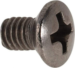 Value Collection - M4x0.70 Metric Coarse, 6mm OAL Phillips Drive Machine Screw - Oval Head, Grade 18-8 & A2 Stainless Steel, Uncoated, Without Washer - USA Tool & Supply