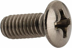 Value Collection - M4x0.70 Metric Coarse, 10mm OAL Phillips Drive Machine Screw - Oval Head, Grade 18-8 & A2 Stainless Steel, Uncoated, Without Washer - USA Tool & Supply