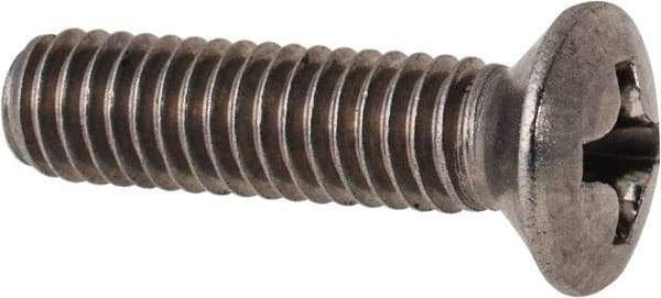 Value Collection - M4x0.70 Metric Coarse, 16mm OAL Phillips Drive Machine Screw - Oval Head, Grade 18-8 & A2 Stainless Steel, Uncoated, Without Washer - USA Tool & Supply