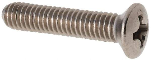 Value Collection - M4x0.70 Metric Coarse, 20mm OAL Phillips Drive Machine Screw - Oval Head, Grade 18-8 & A2 Stainless Steel, Uncoated, Without Washer - USA Tool & Supply