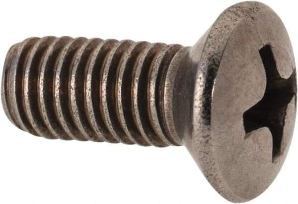 Value Collection - M5x0.80 Metric Coarse, 12mm OAL Phillips Drive Machine Screw - Oval Head, Grade 18-8 & A2 Stainless Steel, Uncoated, Without Washer - USA Tool & Supply