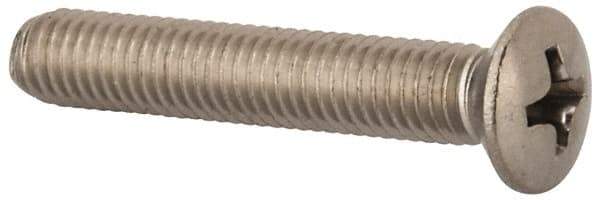 Value Collection - M5x0.80 Metric Coarse, 30mm OAL Phillips Drive Machine Screw - Oval Head, Grade 18-8 & A2 Stainless Steel, Uncoated, Without Washer - USA Tool & Supply