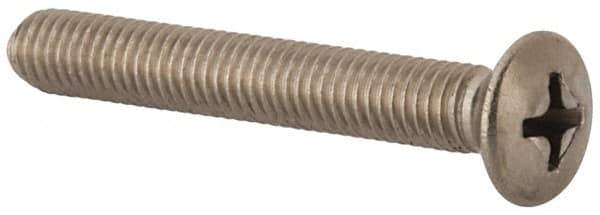 Value Collection - M5x0.80 Metric Coarse, 35mm OAL Phillips Drive Machine Screw - Oval Head, Grade 18-8 & A2 Stainless Steel, Uncoated, Without Washer - USA Tool & Supply